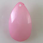 Acrylic Lucite &quot;Cotton Candy Pink&quot; Large Faceted Opaque Teardrop Pendant