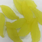 Acrylic Lucite Matte Lemon Yellow Long Skinny Wavy Leaves