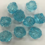 Acrylic Lucite Medium Transparent Ocean Aqua Blue Rosette Flower Bead