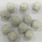 Acrylic Lucite Medium Opaque White Rosette Flower Bead