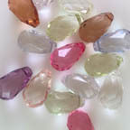 Acrylic Lucite Transparent Faceted Top Drilled Teardrop Bead Mix