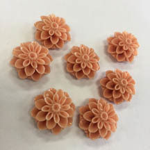 Dahlia Flower Beads, Peach Smoothie, 18mm