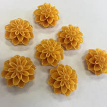 Dahlia Flower Beads, Mango Madness, 18mm