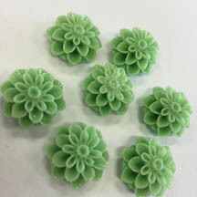 Dahlia Flower Beads, Minty Green, 18mm