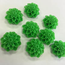 Dahlia Flower Beads, Limeade, 18mm