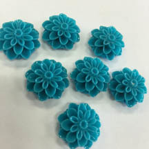 Dahlia Flower Beads, Laguna Beach Blue, 18mm