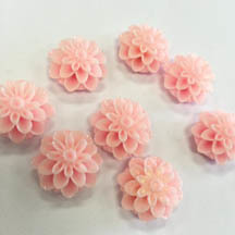 Dahlia Flower Beads, Cotton Candy Pink, 18mm