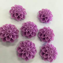 Dahlia Flower Beads, Vibrant Violet, 18mm
