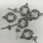 Nickel Free Silver Pewter Toggle Clasp, 5 Sets