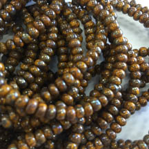 Czech &quot;Orange Picasso&quot; Seed Beads Size 6/0