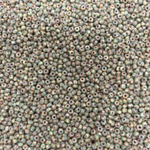 Czech &quot;Red, White &amp; Blue&quot; Striped Travertine Seed Beads Size 11/0