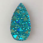 &quot;Icy Aqua Green&quot; Gummy Berry Sparkling Skinny Oval Teardrop Cabochon