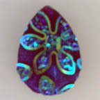 Small Electric Garnet AB Floral Gummy Teardrop Cabochon