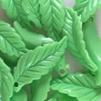 Acrylic Lucite Opaque Green Long Skinny Wavy Leaves