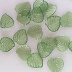 Acrylic Lucite Transparent Heart Shaped Green Leaves