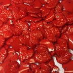 Acrylic Lucite Opaque Vibrant Cherry Red Heart Shaped Leaves