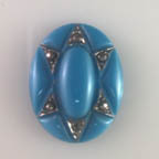 Light Blue &amp; Silver Star Point Oval