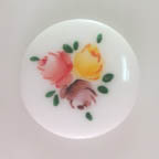 Floral Garden on White Milk Glass