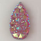 &quot;Cotton Candy Pink&quot; Gummy Berry Sparkling Skinny Oval Teardrop Cabochon