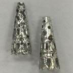 Fancy Filigree Silver Plated Bead Cones