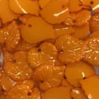 Acrylic Lucite Opaque Tangerine Orange Heart Shaped Leaves