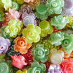 Acrylic Lucite Flowers Opaque Candy AB Pastel Rosettes