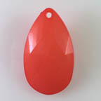 Acrylic Lucite &quot;Coral&quot; Large Faceted Opaque Teardrop Pendant