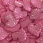 Acrylic Lucite Opaque Cotton Candy Pink Heart Shaped Leaves