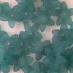 Acrylic Lucite Matte Aqua Teal 5-Petal Flower
