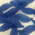 Acrylic Lucite Matte Sapphire Blue Long Skinny Wavy Leaves