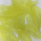 Acrylic Lucite Matte Lemon Yellow Long Scalloped Leaves