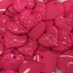 Acrylic Lucite Opaque Hot Pink Heart Shaped Leaves