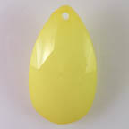 Acrylic Lucite &quot;Lemon Opal&quot; Large Faceted Opaque Teardrop Pendant