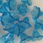 Acrylic Lucite Transparent Aqua Blue Bell Flowers