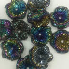 Acrylic Lucite Metallic Jet Rainbow Pansy Flower