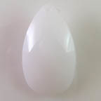 Acrylic Lucite &quot;White Opal&quot; Large Faceted Opaque Teardrop Pendant