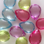 Acrylic Lucite Transparent Faceted Oval Teardrop Mix