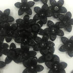 Acrylic Lucite Semi-Matte Jet Black 5-Petal Flower