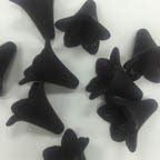 Acrylic Lucite Matte Jet Black Long Bell Flowers