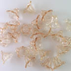 Acrylic Lucite Transparent Light Brown Tan Bell Flowers