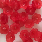 Acrylic Lucite Matte Cherry Red Flowers