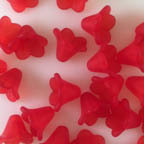 Acrylic Lucite Matte Apple Red Bell Flowers