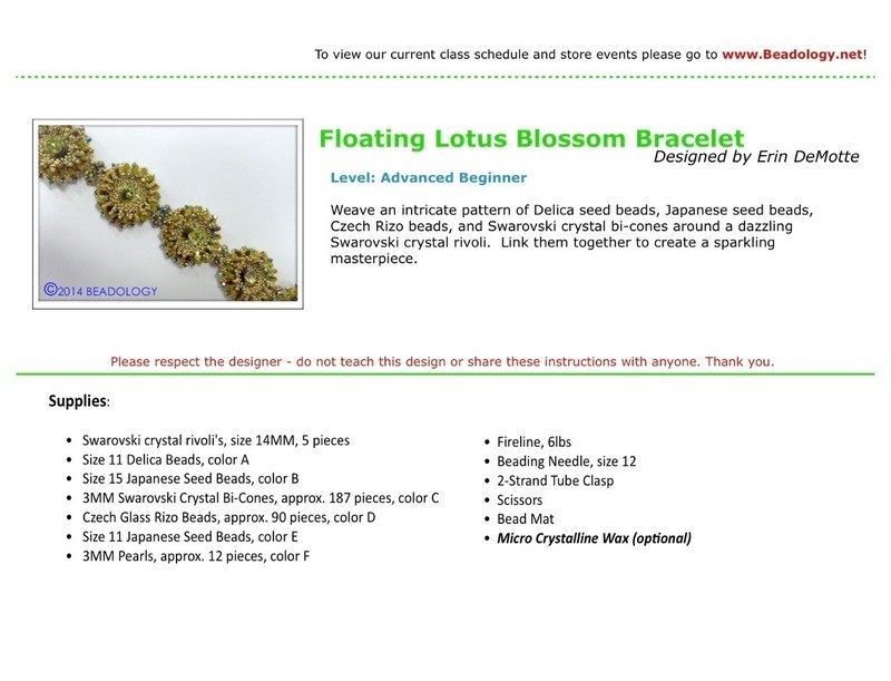 Floating Lotus Blossom Bracelet Pattern Instant Download