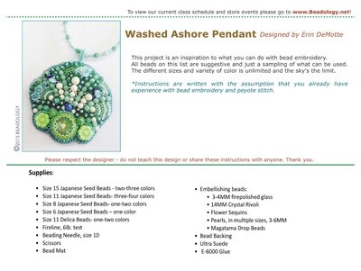 Washed Ashore Pendant Pattern Instant Download