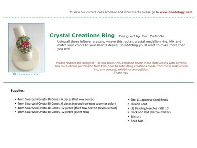 Crystal Creations Ring Pattern Instant Download