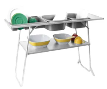 Camping Double wash-up stand with drying rack