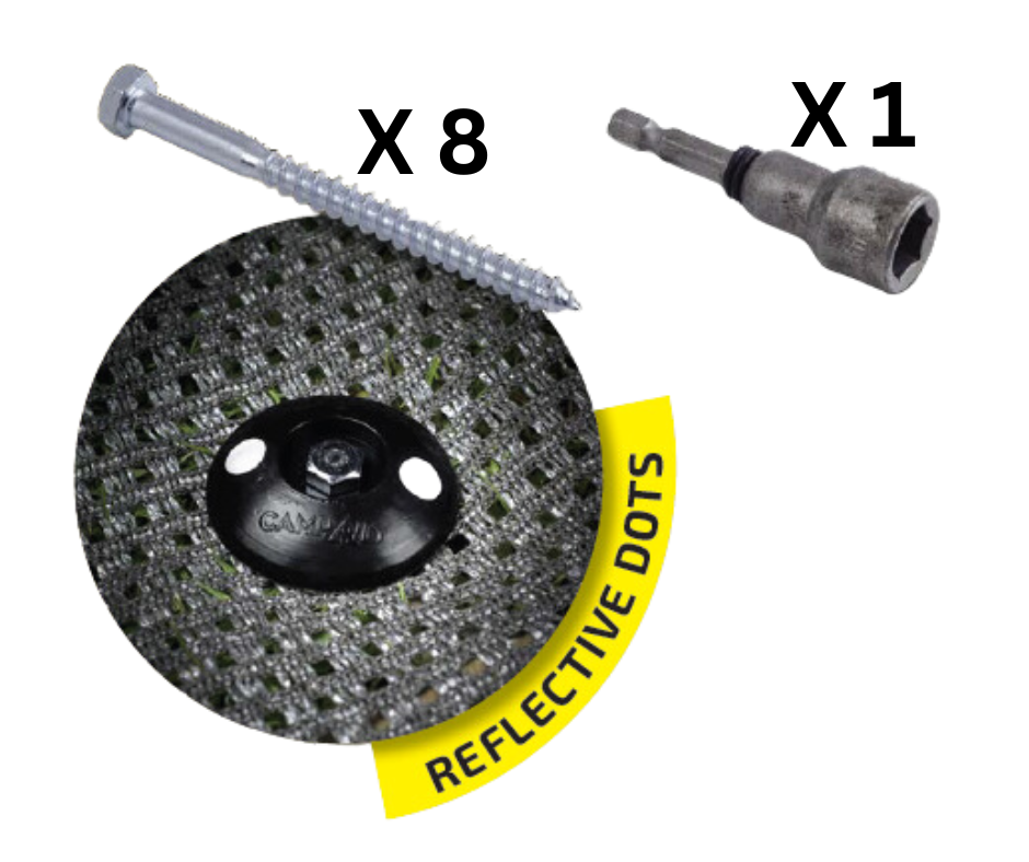 Groundsheet Reflective Bright-Buttons screw in peg