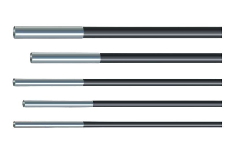 Single fibre pole & connector 7.9, 8.5, 9.5, 11, 12.7mm x 80cm, full length with connector 85mm