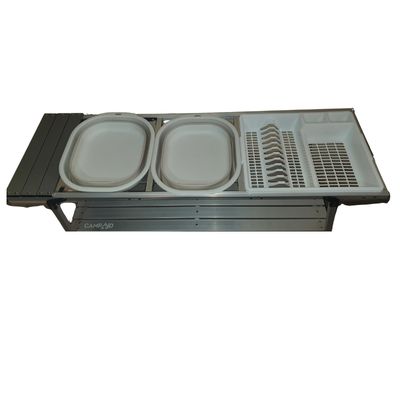 Camping fold flat aluminium double wash-up stand or can convert to table