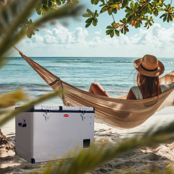 SnoMaster 56L Dual Compartment Mobile Fridge/Freezer AC/DC - Stainless Steel SnoMaster 56L Dual Compartment Mobile Fridge/Freezer AC/DC - Stainless Steel